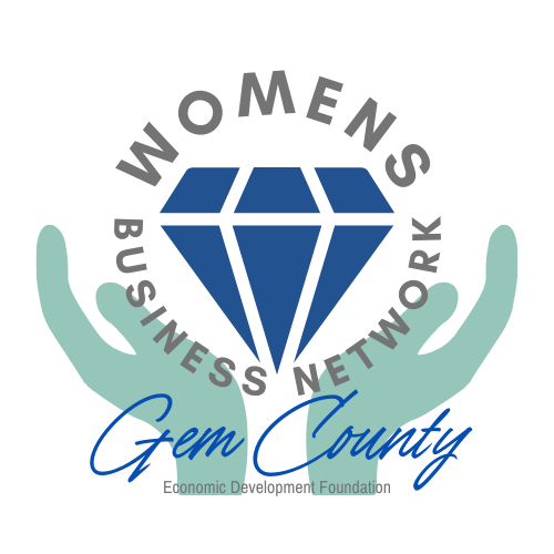 Hands holding a diamond with Women’s Business Network surounding the diamond.